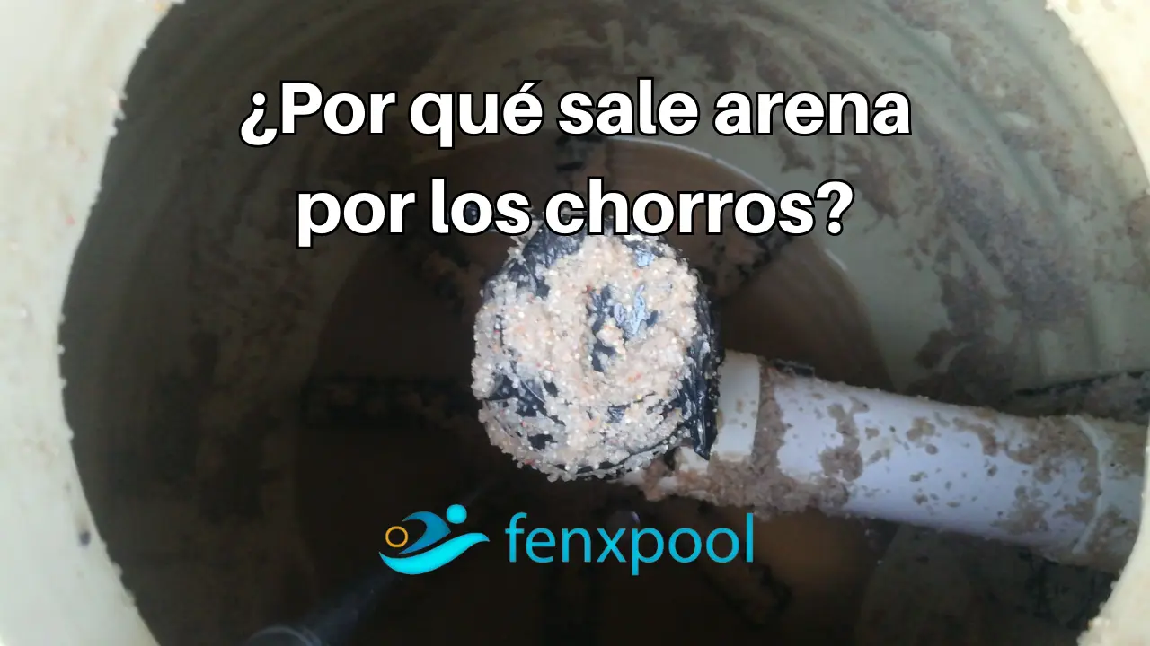 sale arena por los chorros de la piscina