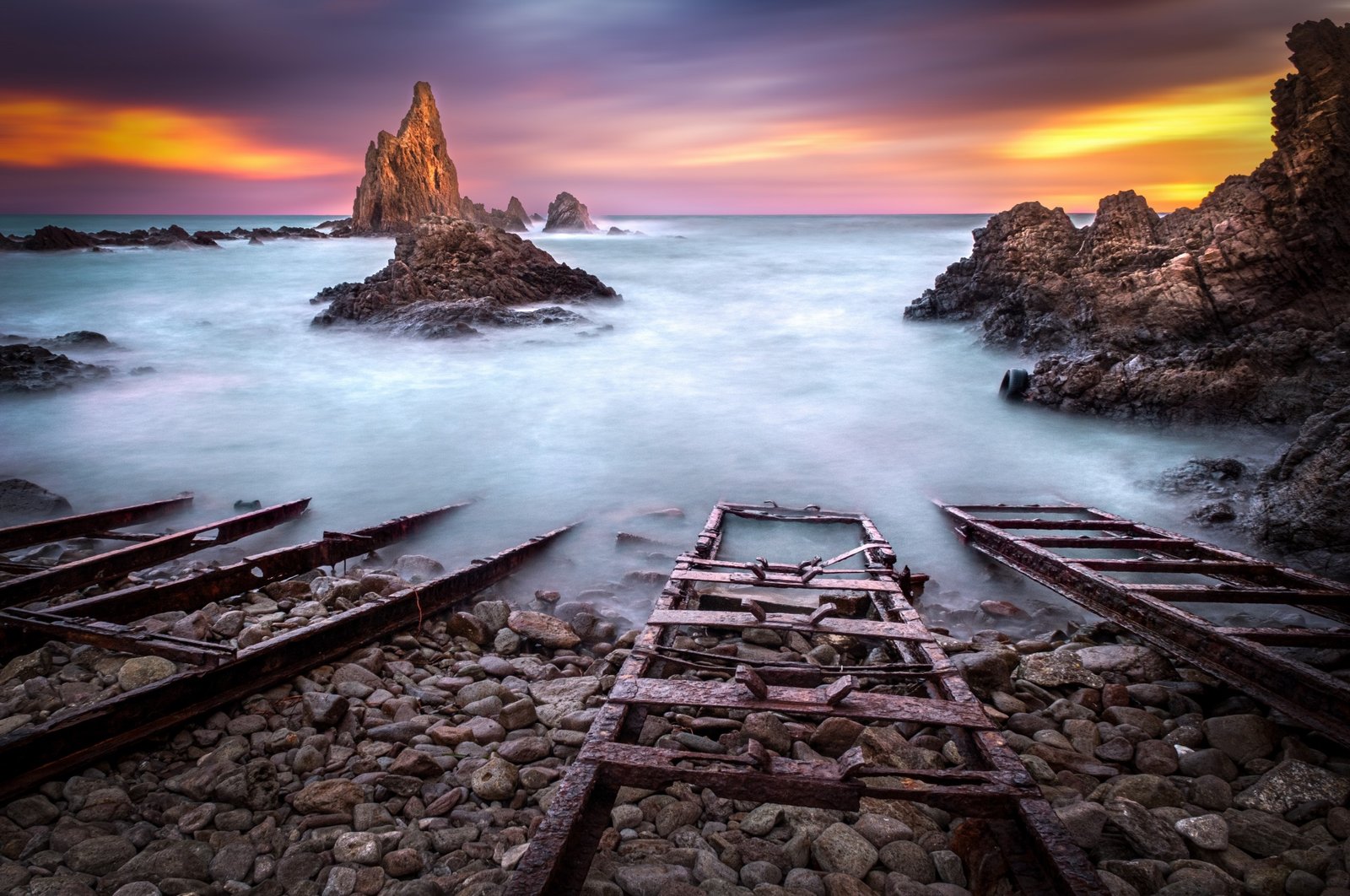 arrecife de las sirenas al atardecer