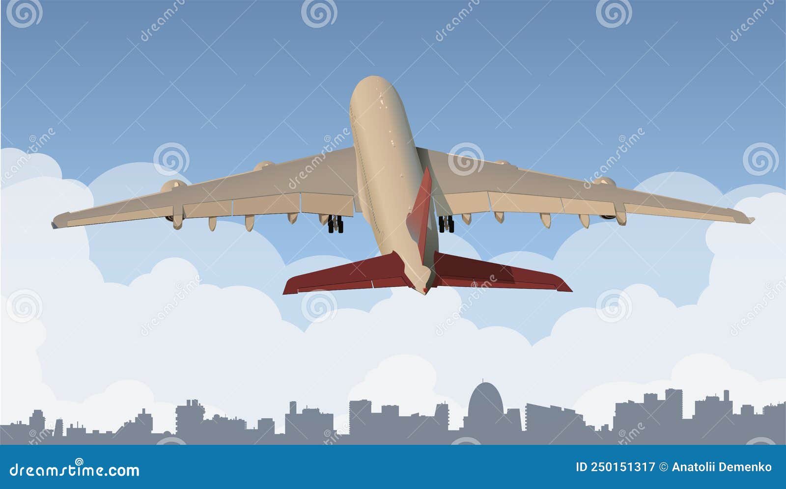 avion despegando sobre el horizonte