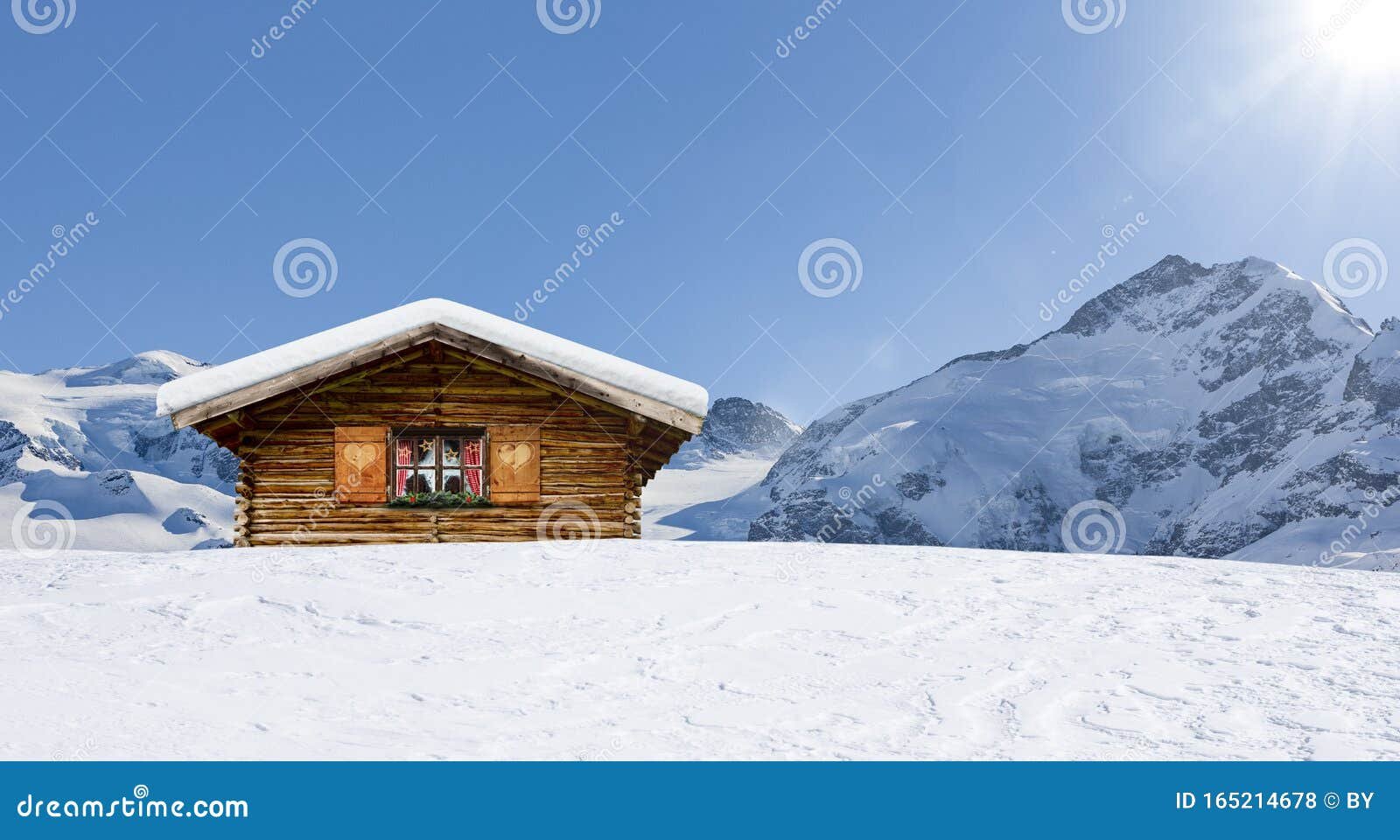 cabana acogedora en paisaje montanoso