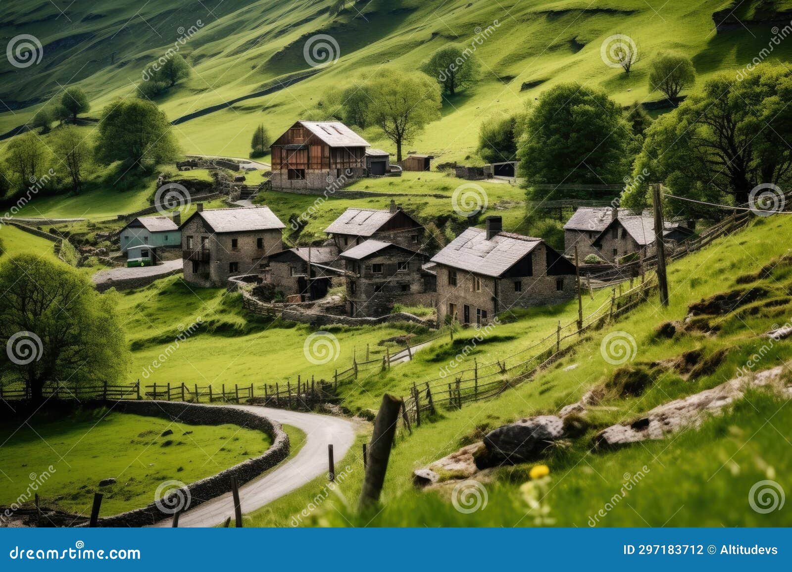 cabanas rusticas en paisajes montanosos