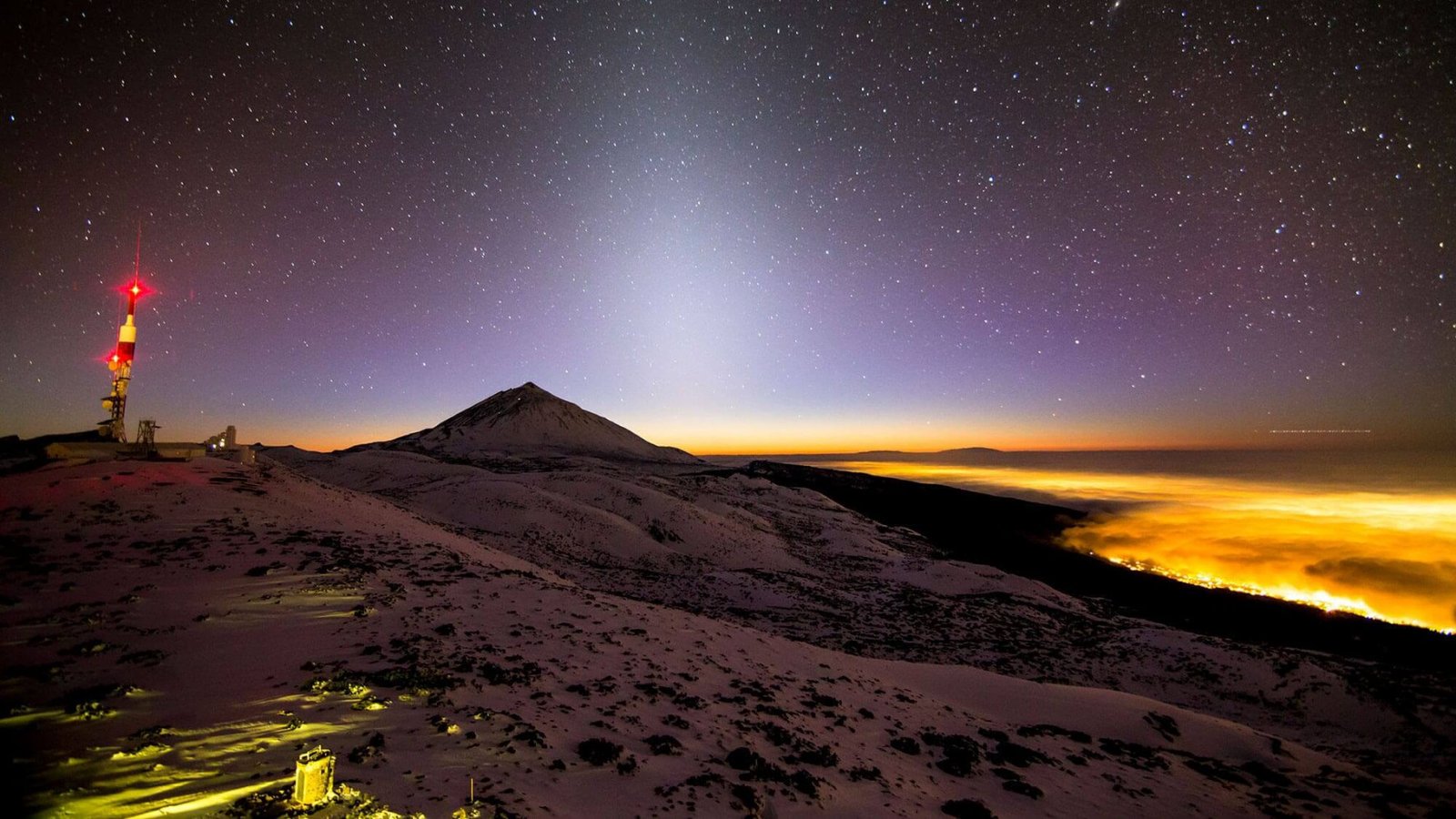 cielo estrellado sobre el teide