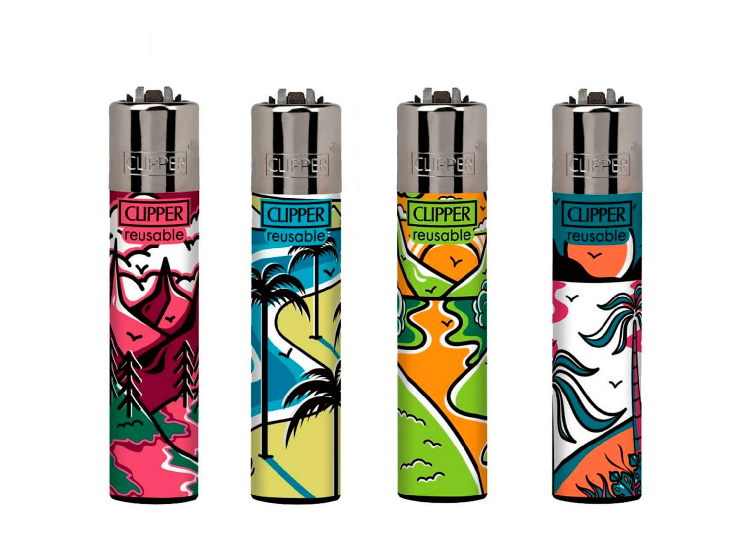 clipper de fresa en un fondo colorido