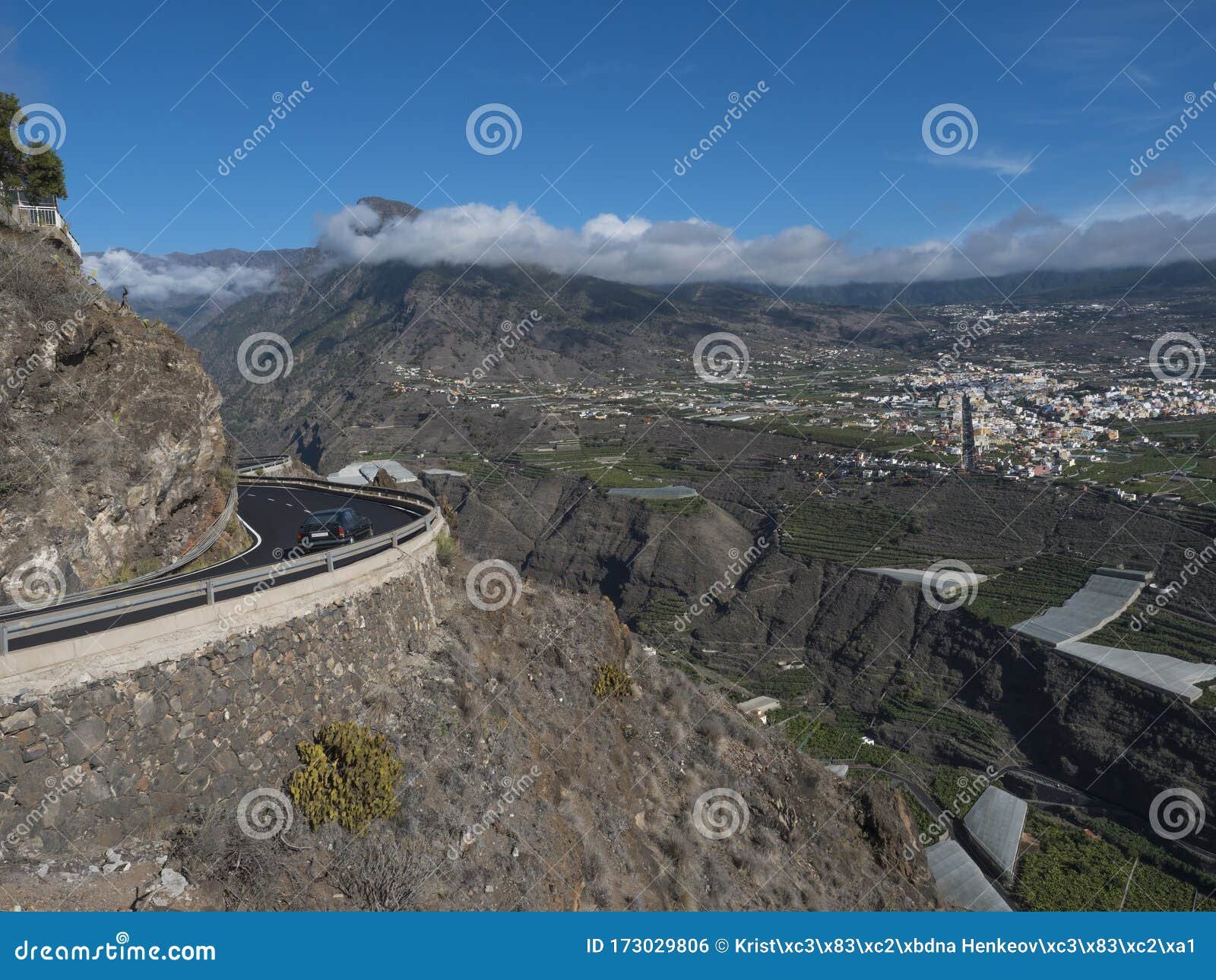 coche en un paisaje de la palma