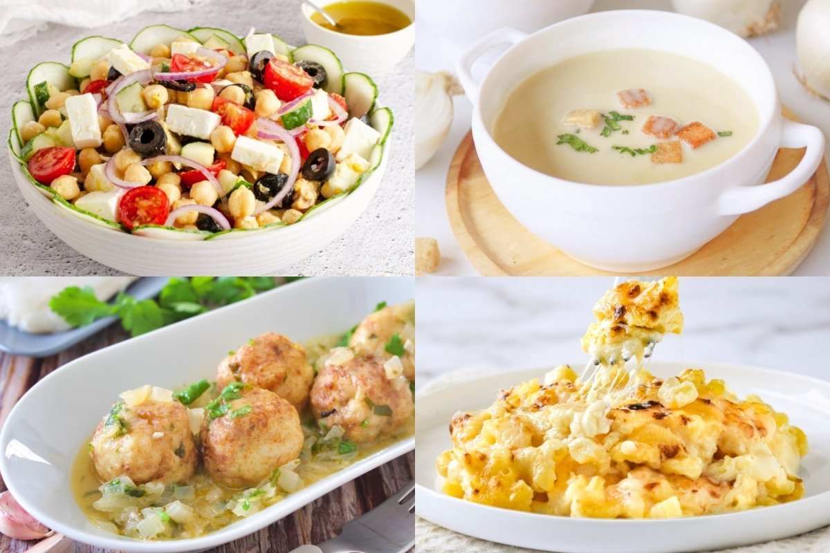 deliciosos platos de un menu del dia