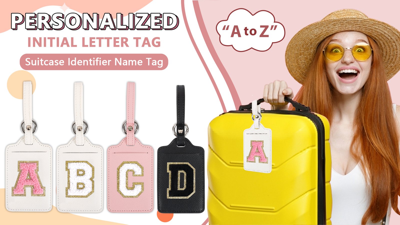 etiquetas de maletas coloridas y personalizadas