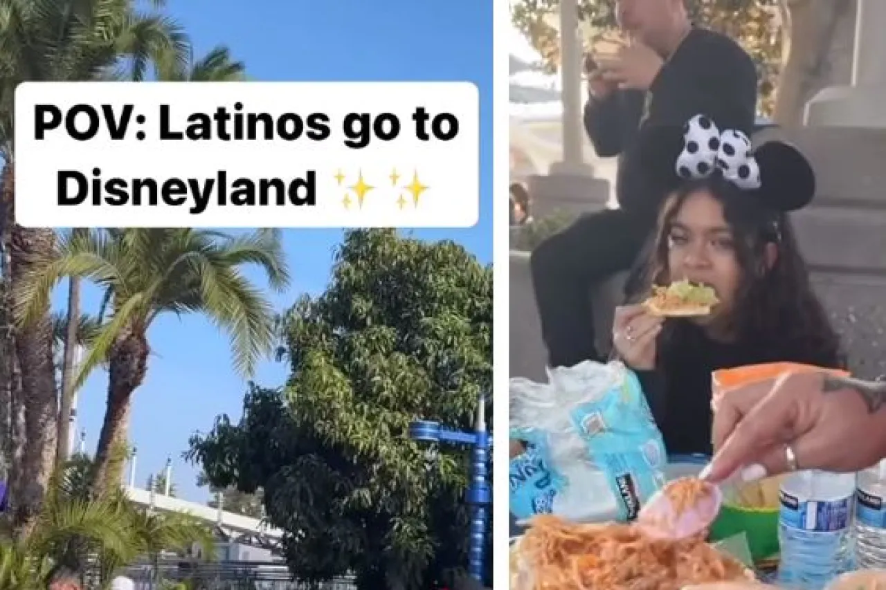 familia disfrutando de una comida en disney