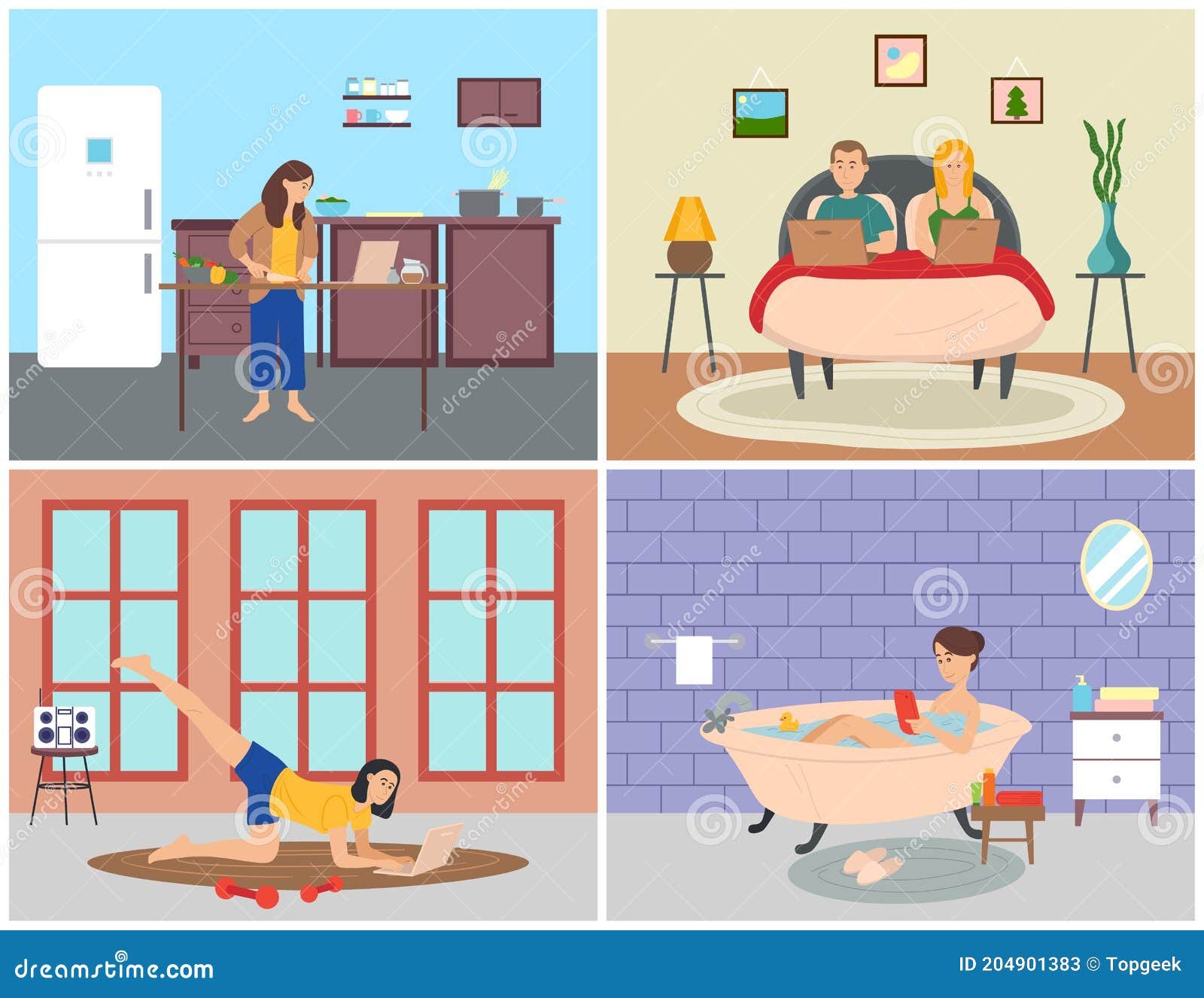 gente navegando en internet en casa