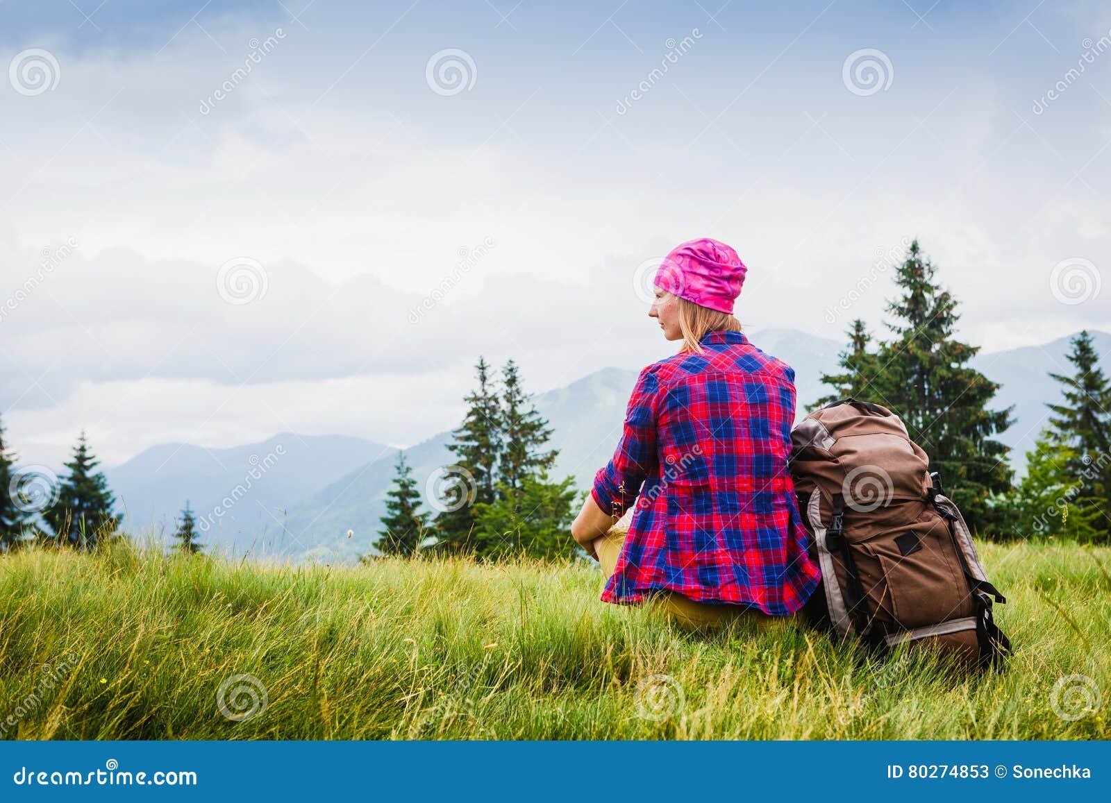 maleta viajera en un paisaje hermoso