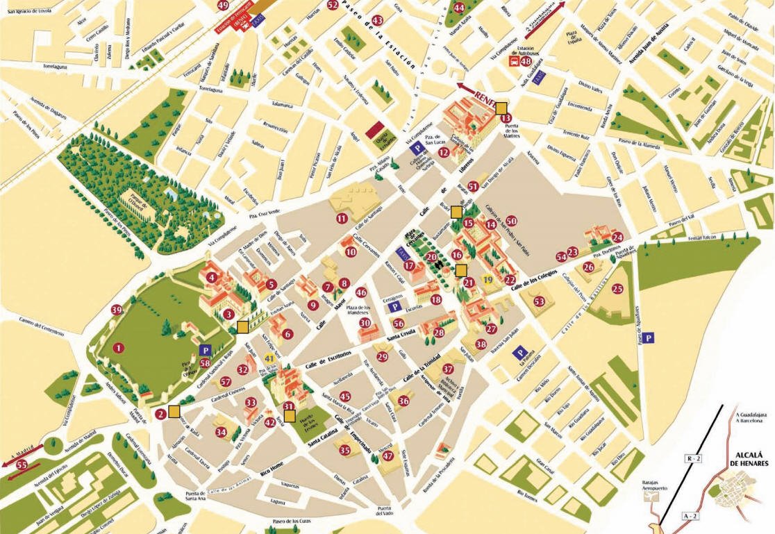 mapa de alcala de henares con ubicacion