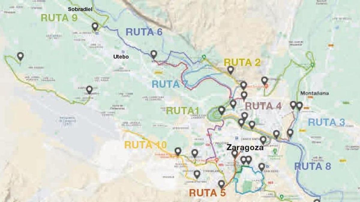 mapa de ruta hacia zaragoza