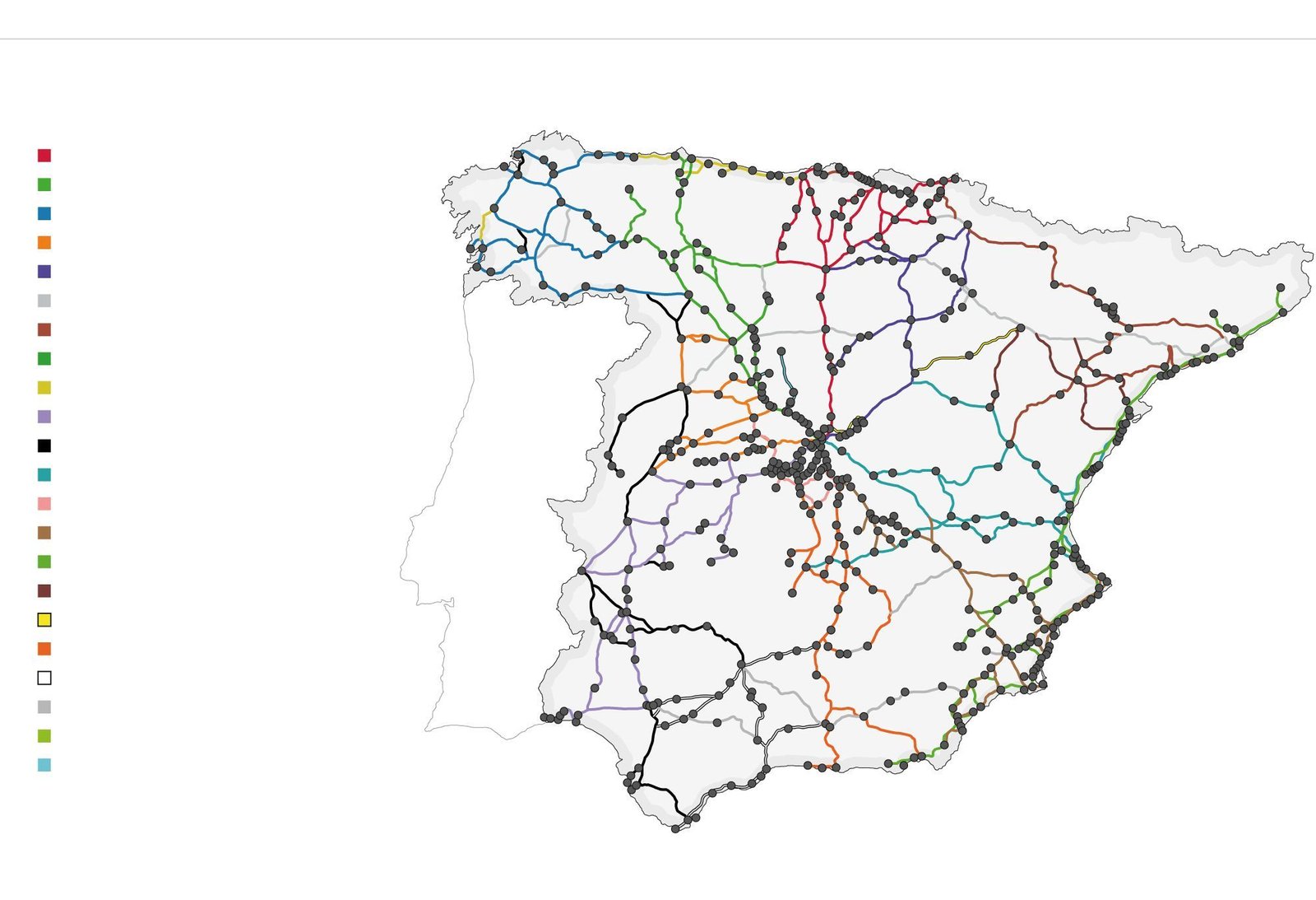mapa de rutas de autobuses en espana