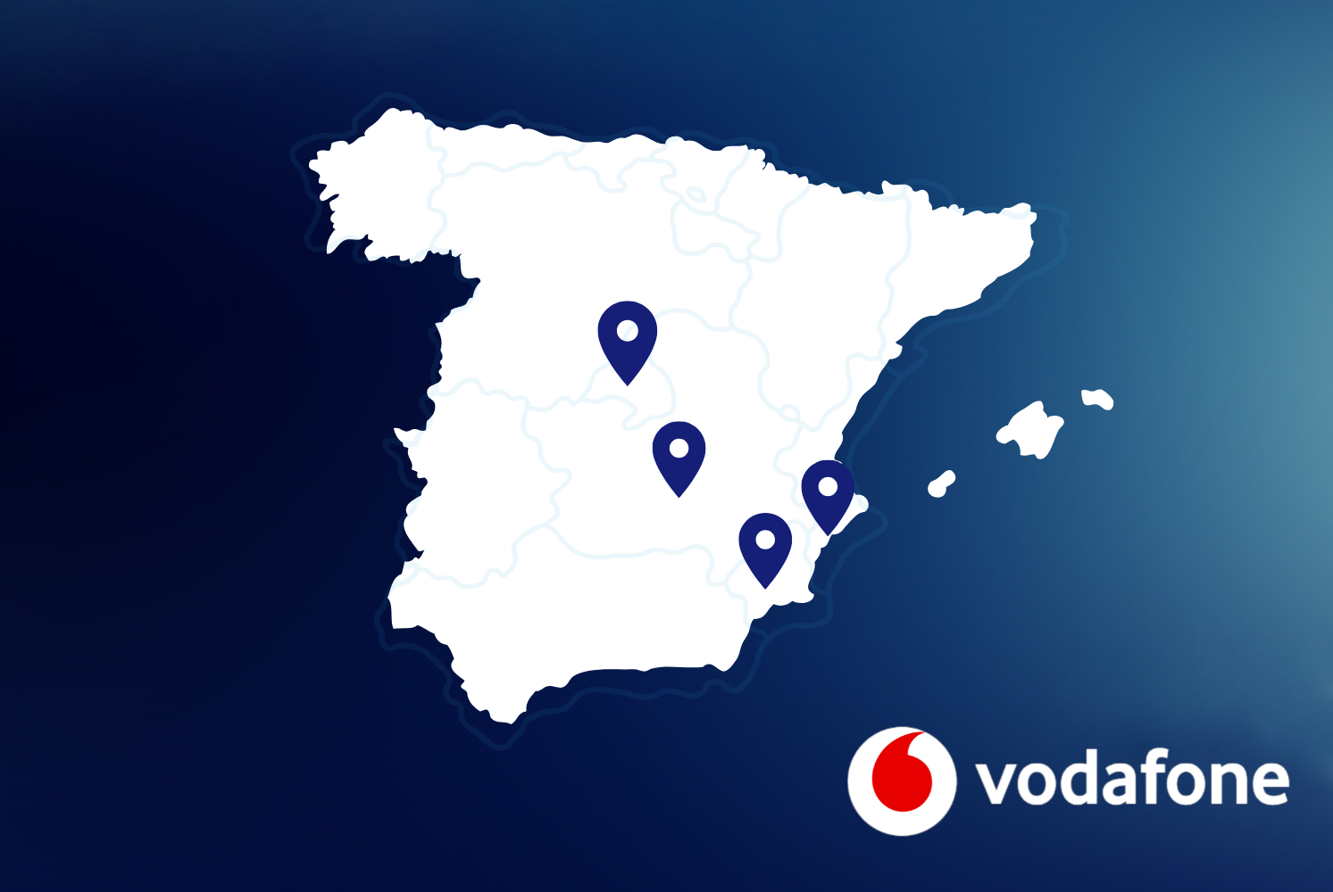 mapa senalando una tienda de vodafone
