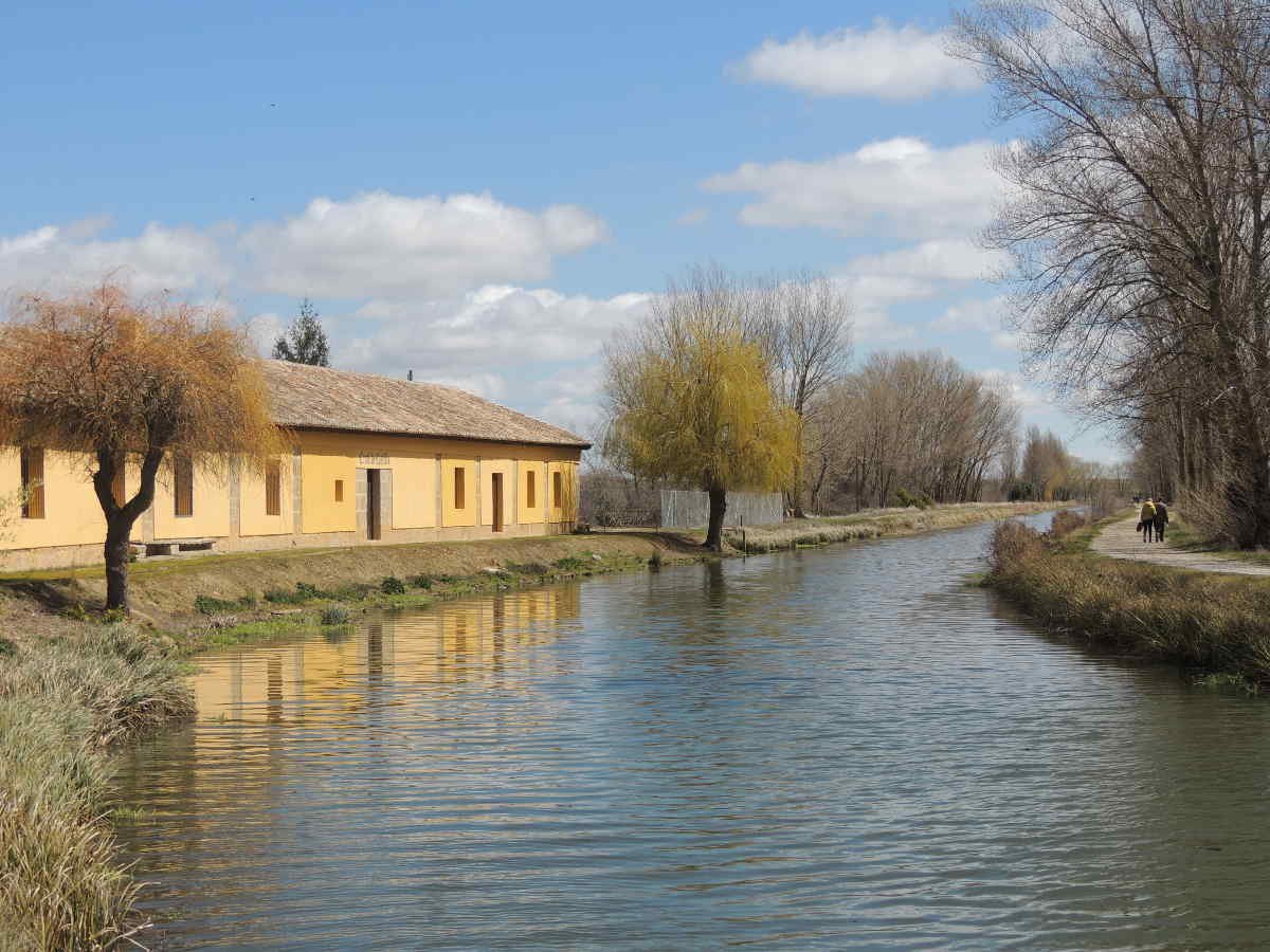 paisaje del canal de castilla en primavera