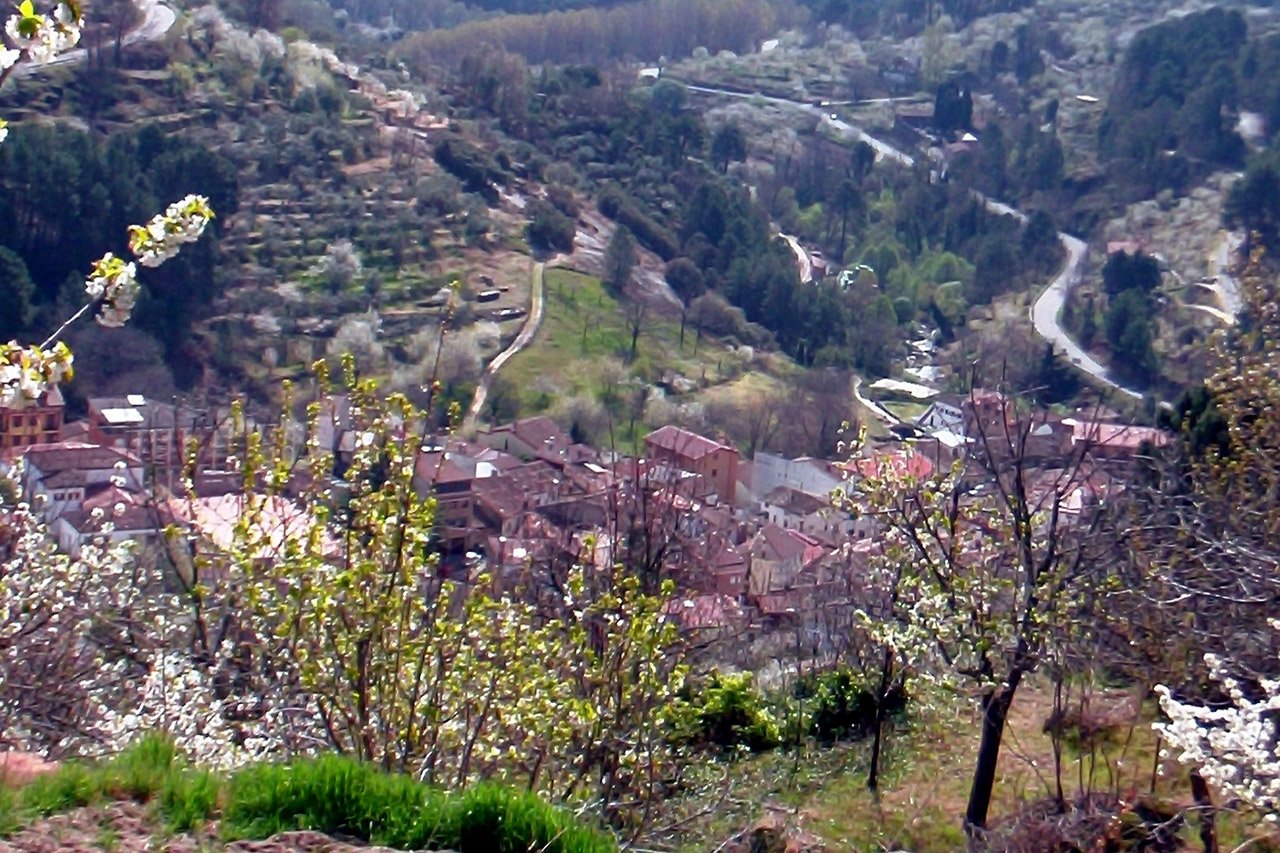 paisaje rural en rojo del tietar