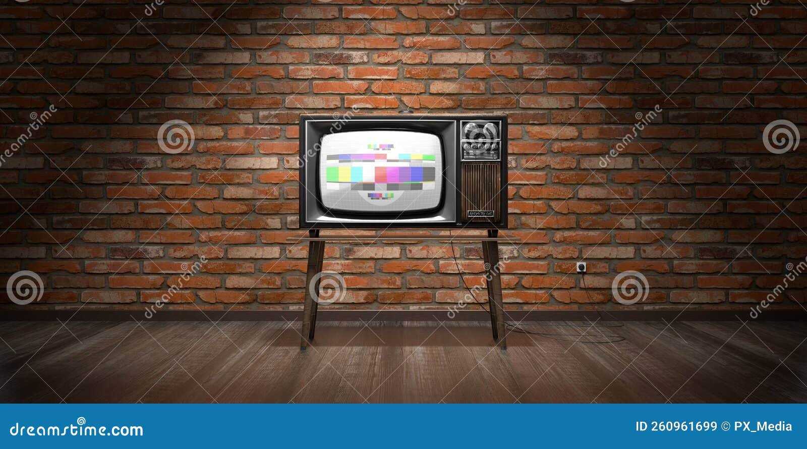 pantalla de television con serie retro