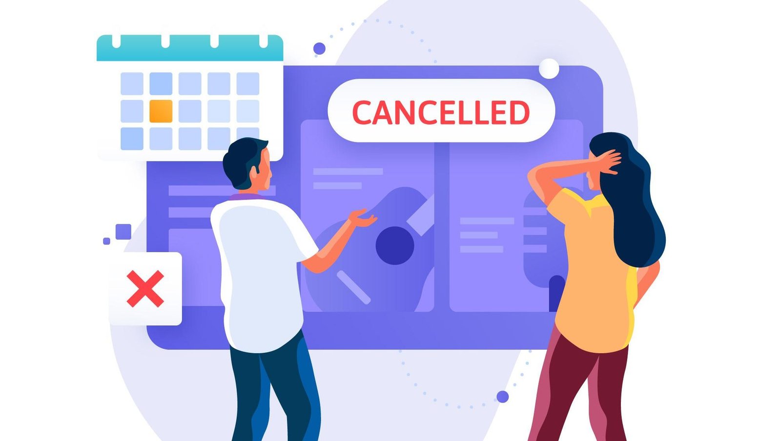 persona cancelando una reserva en linea