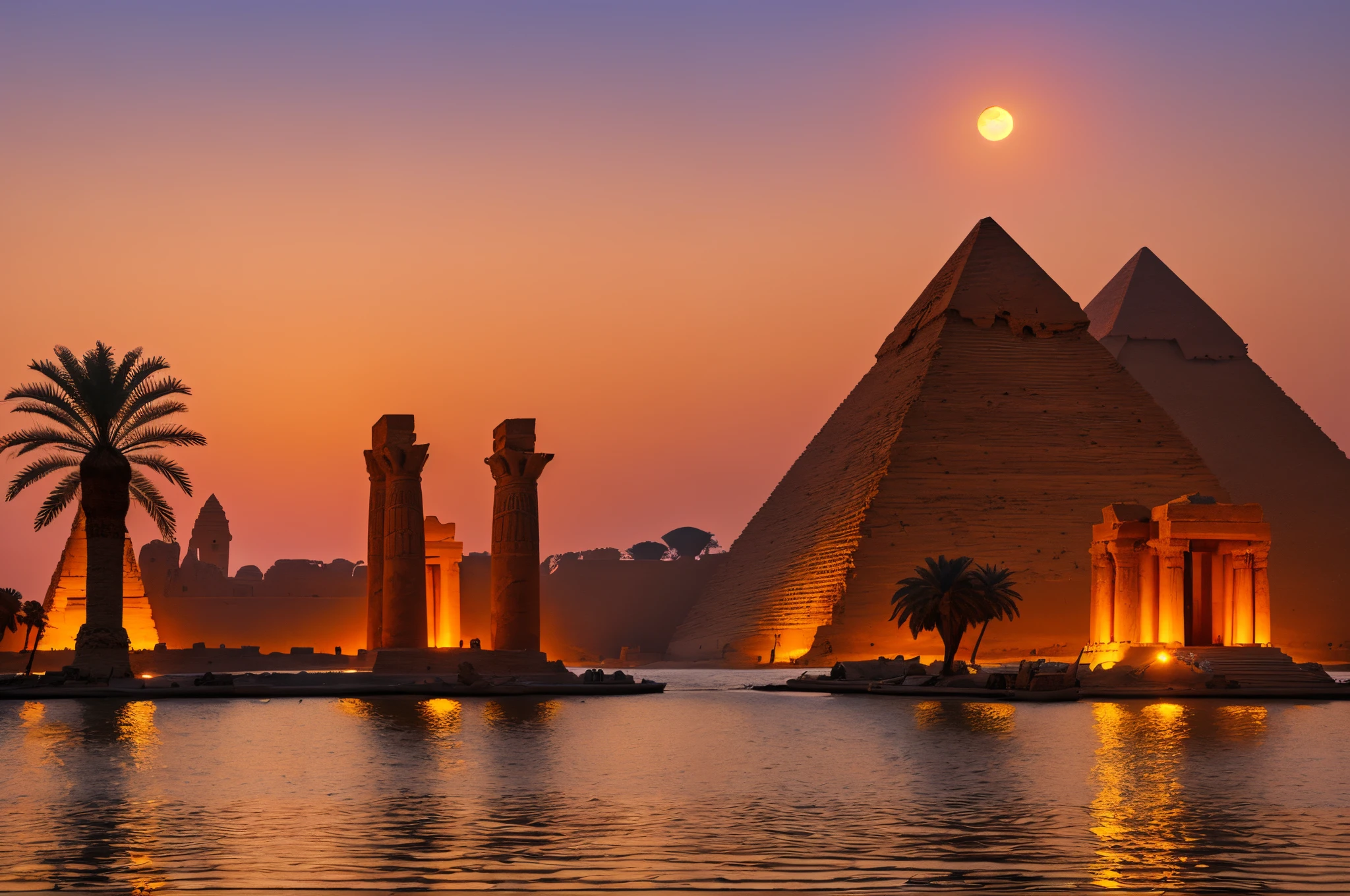 piramides de egipto al atardecer