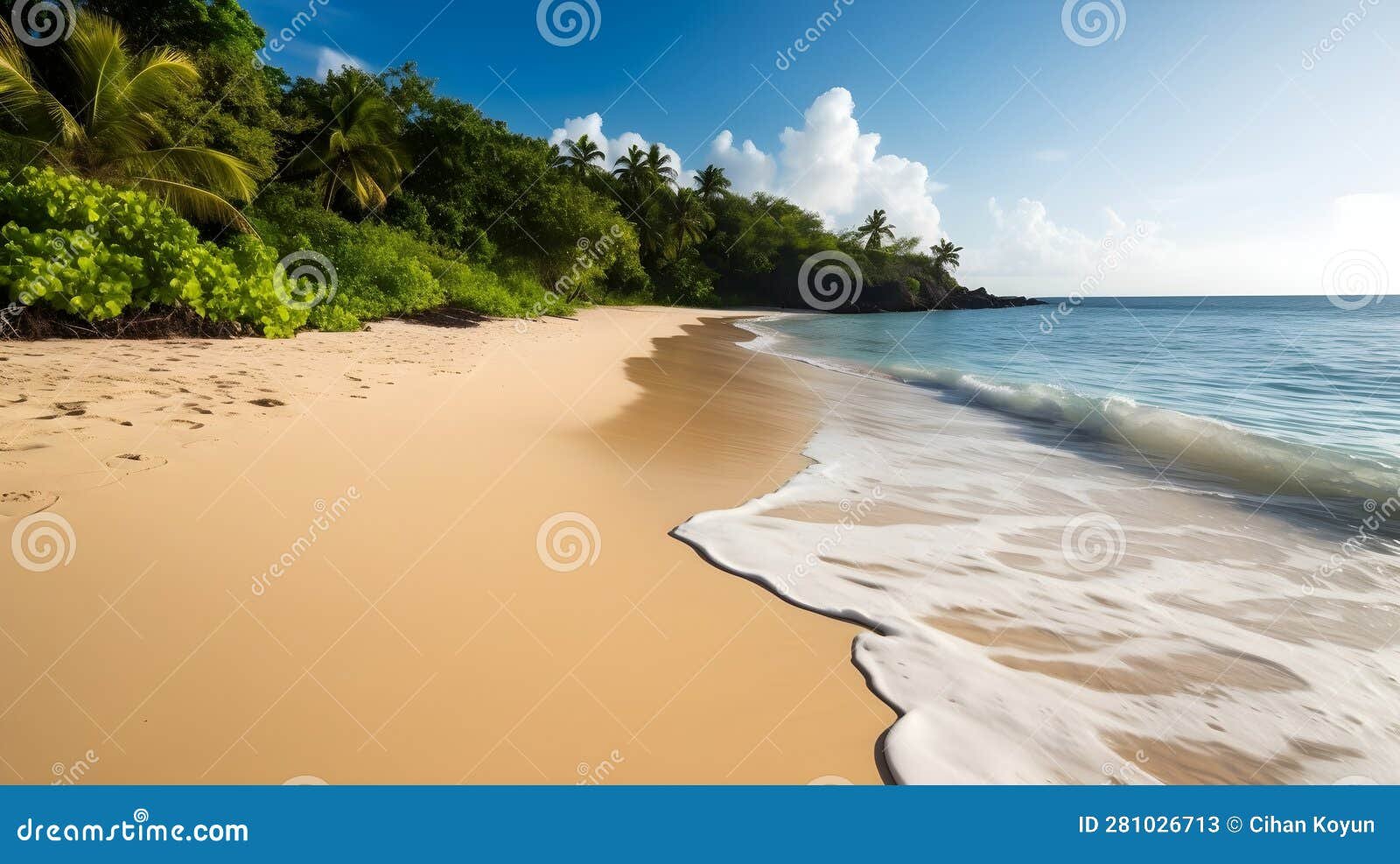 playa tropical con palmeras y tranquilidad