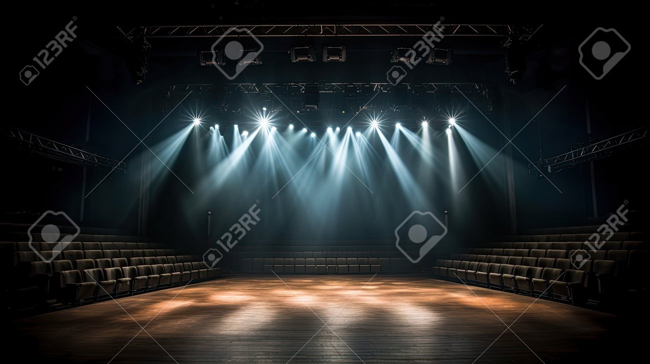 teatro con luces y escenario vacio