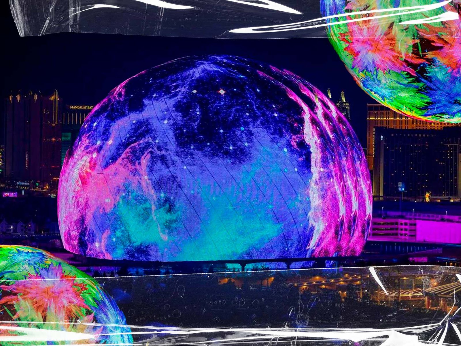 teatro iluminado en las vegas de noche