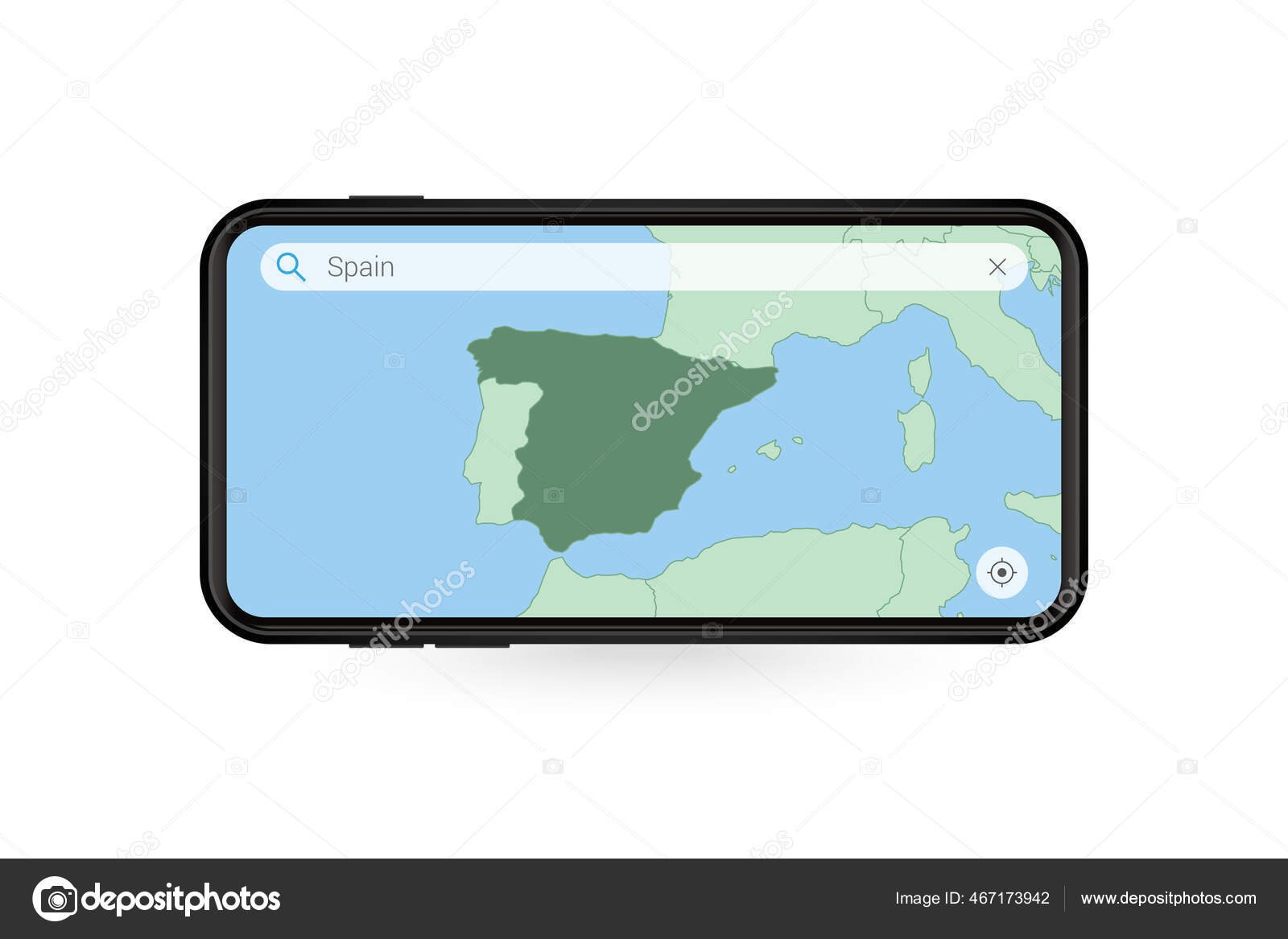 telefono movil con mapa de espana