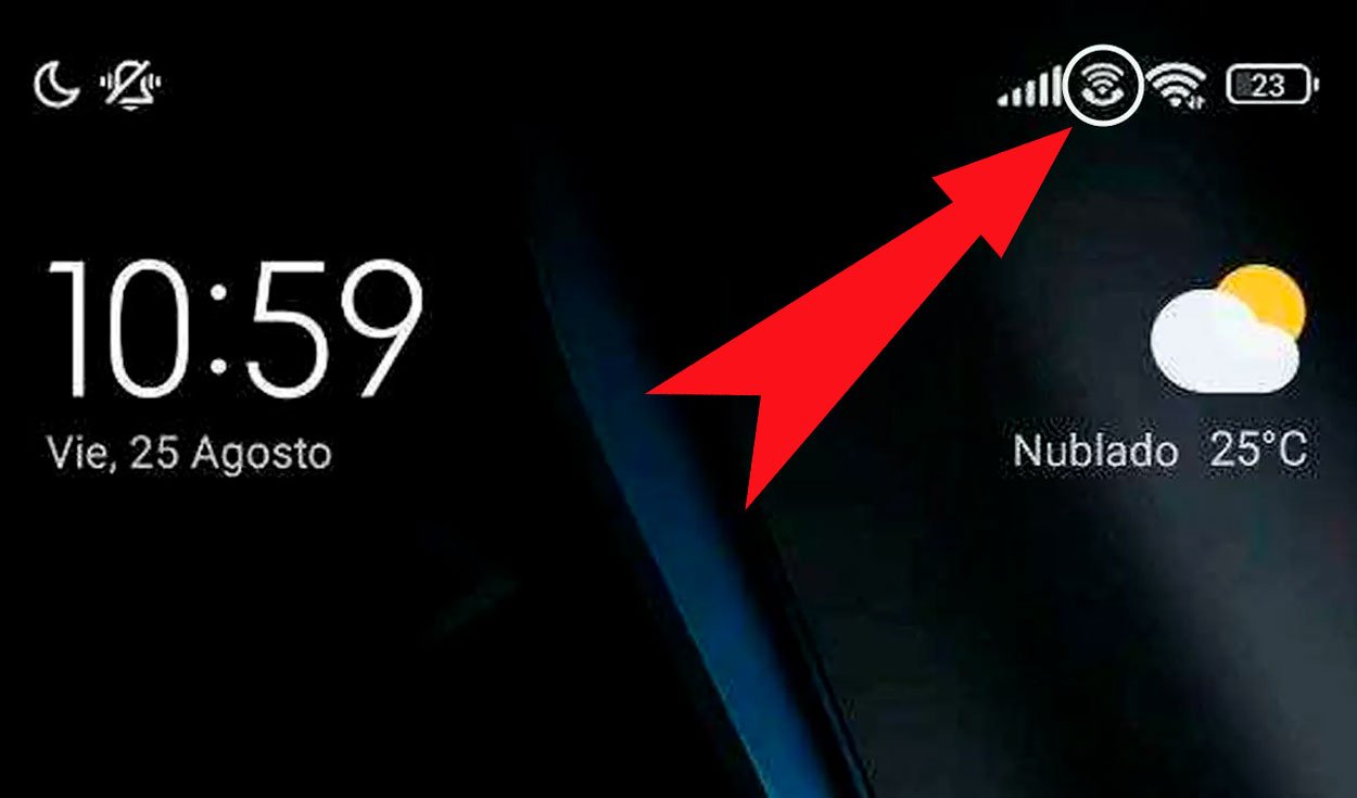 telefono movil con senal de datos activados