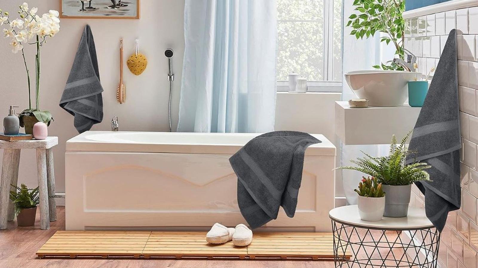 toallas de bano grandes en un ambiente acogedor