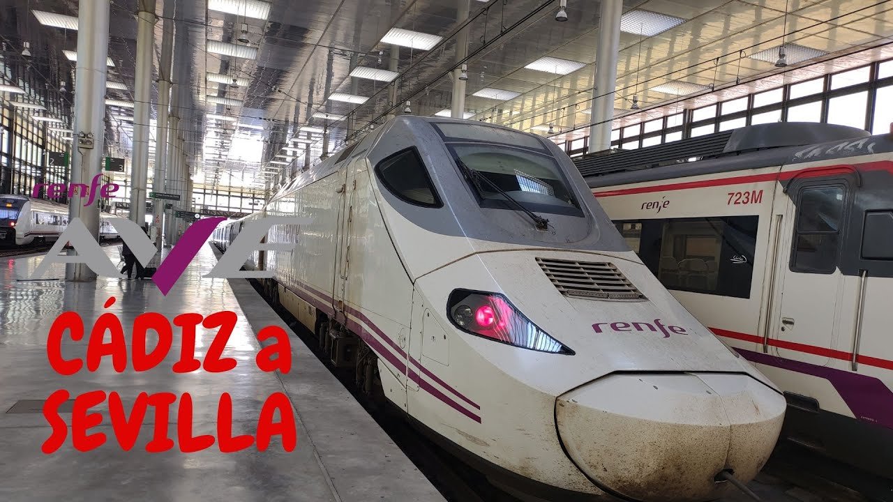 tren viajando entre cadiz y sevilla