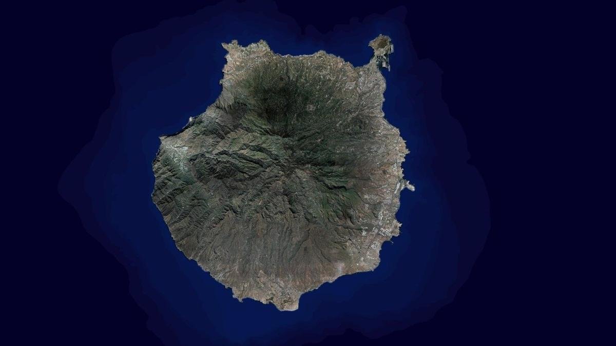 vista aerea de gran canaria y madrid