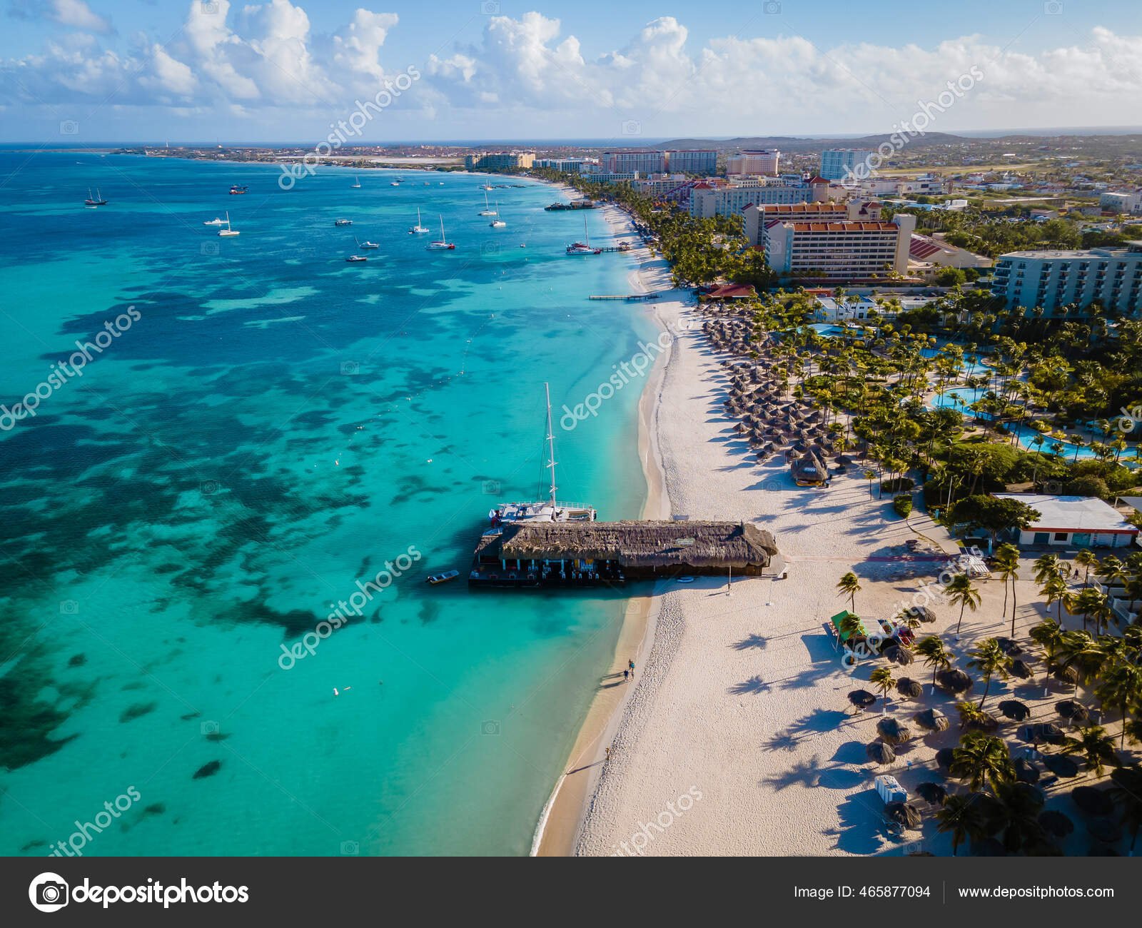 vista aerea de palm beach aruba