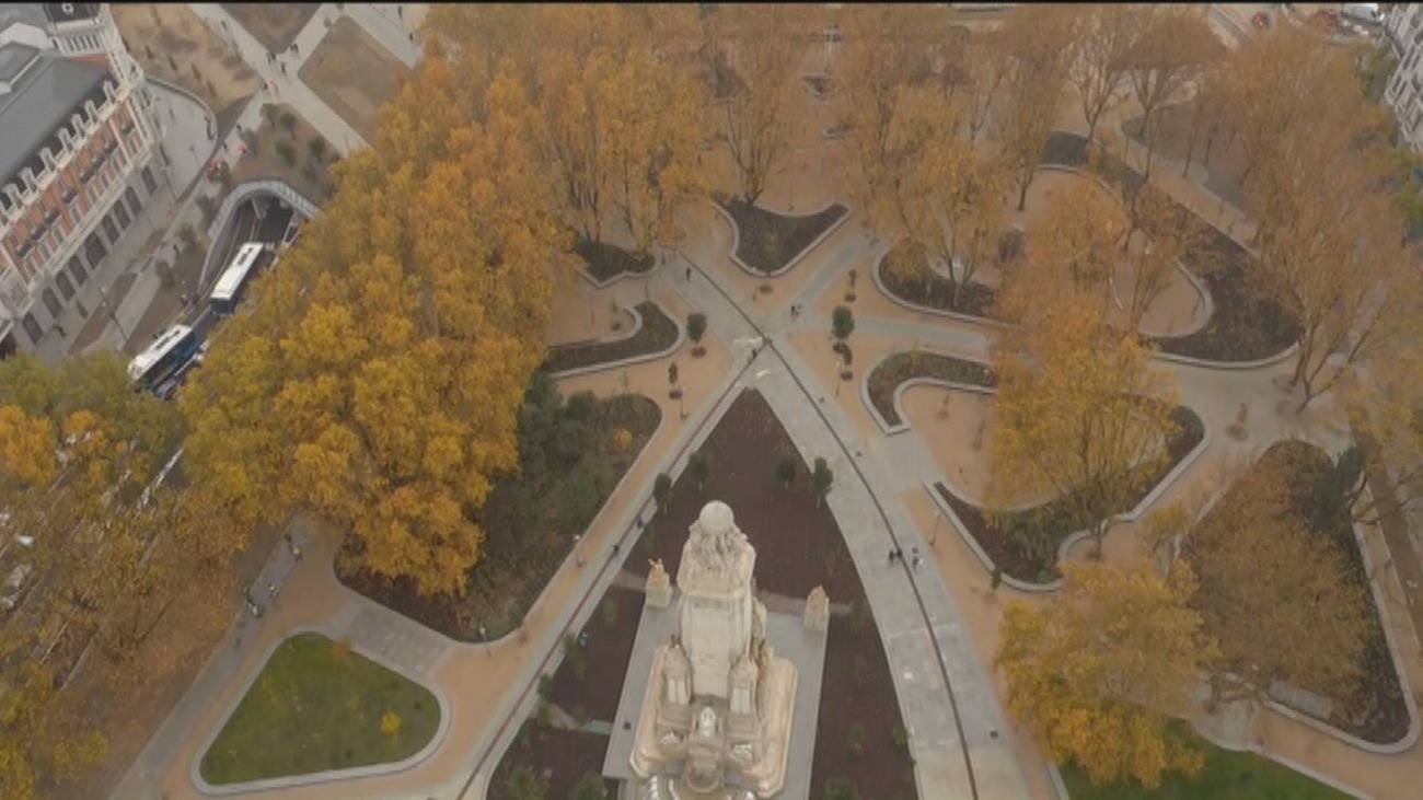 vista aerea de plaza de espana en madrid