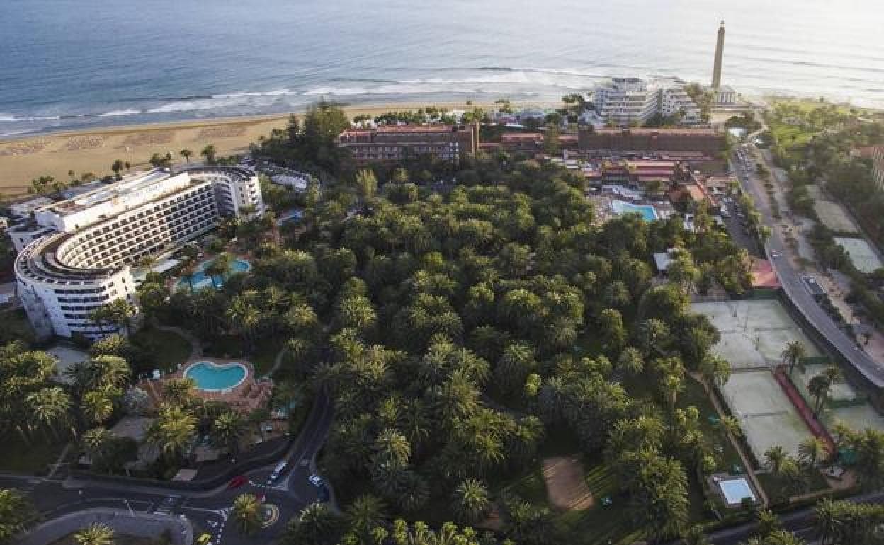 vista aerea del palm oasis en maspalomas