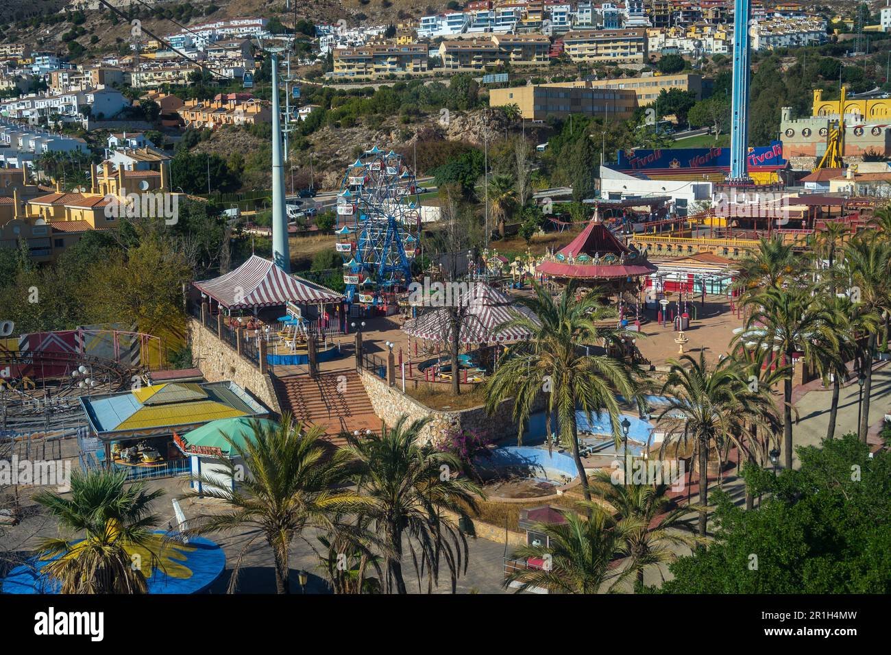 vista aerea del parque tivoli en benalmadena