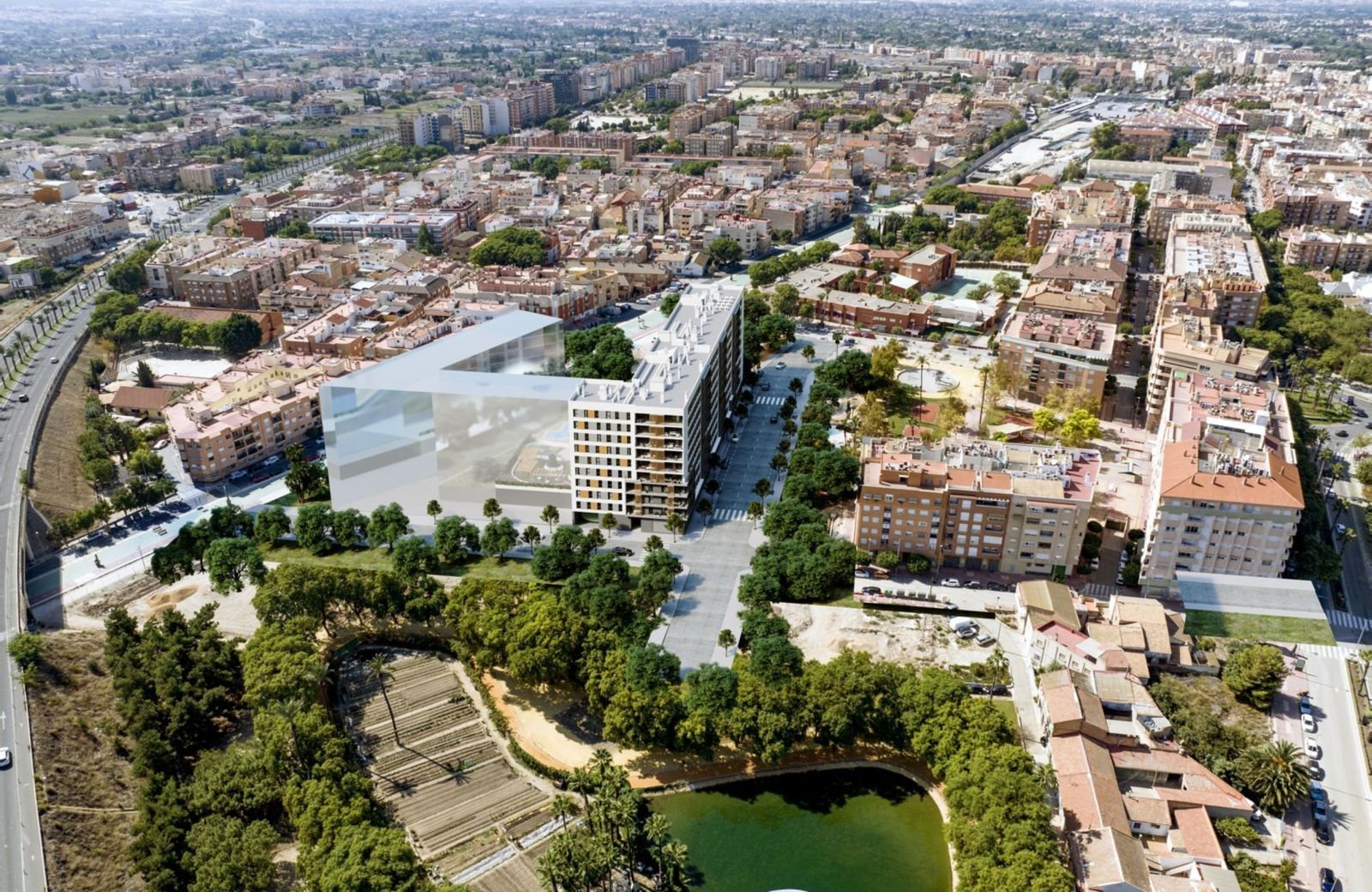 vista de un barrio residencial en murcia