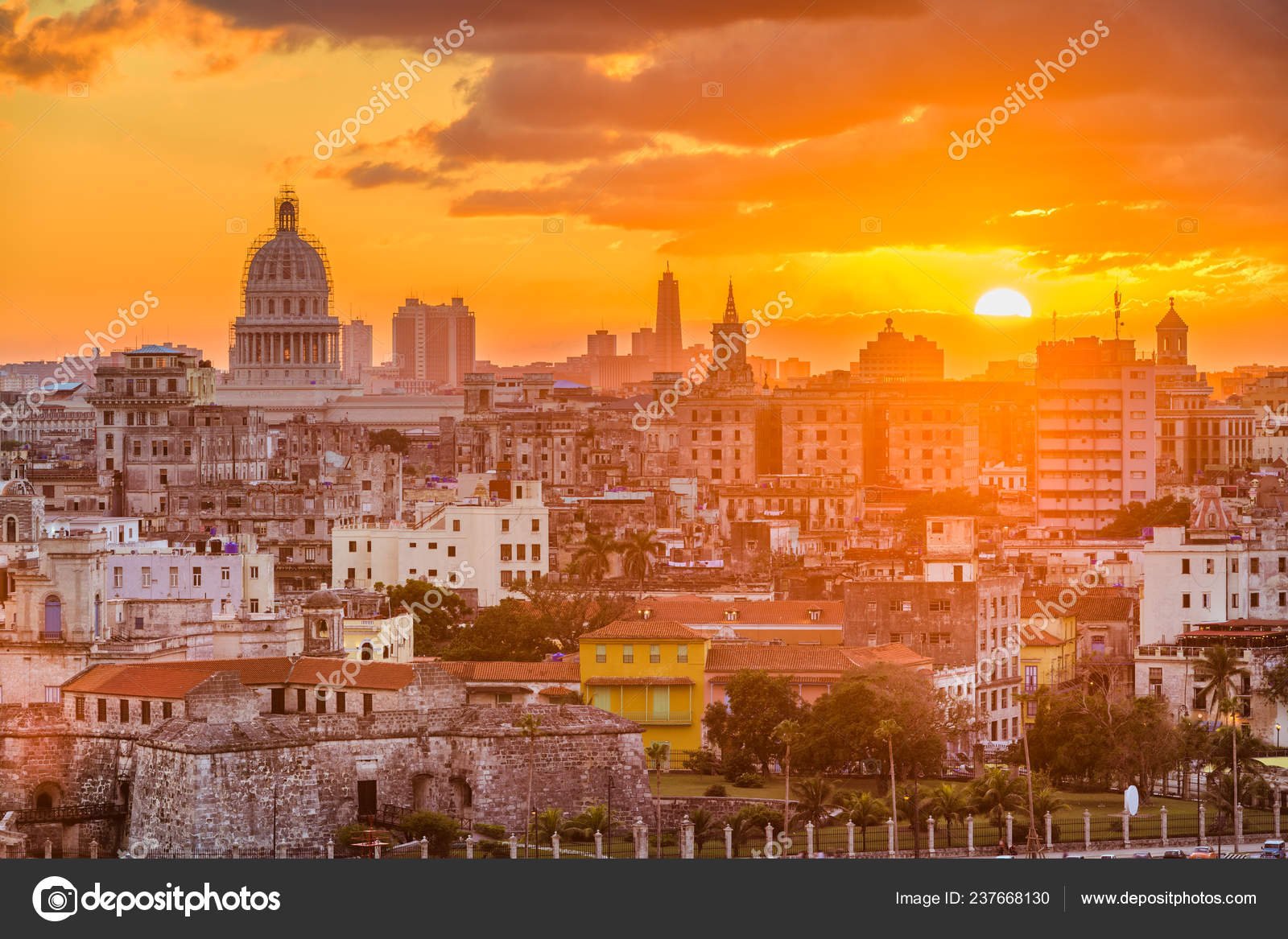 vista panoramica de la habana al atardecer