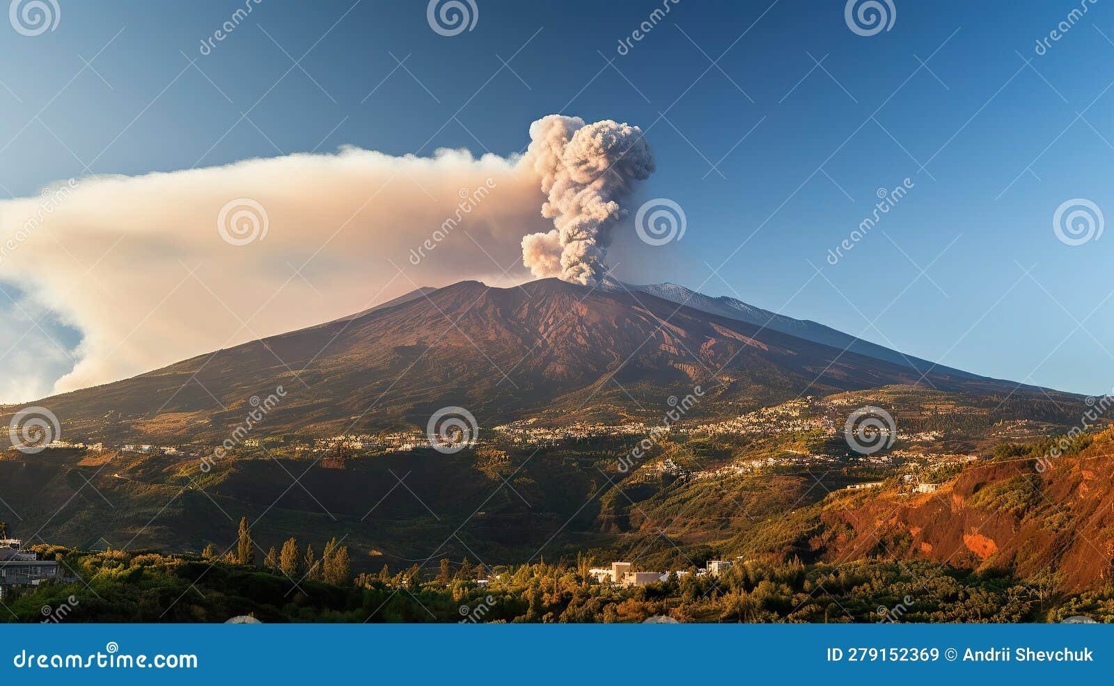 vista panoramica del volcan etna en sicilia