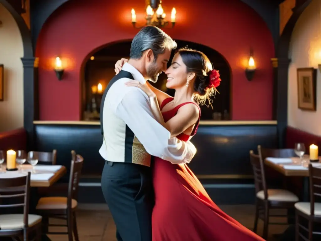 bailarines de flamenco en una taberna intima