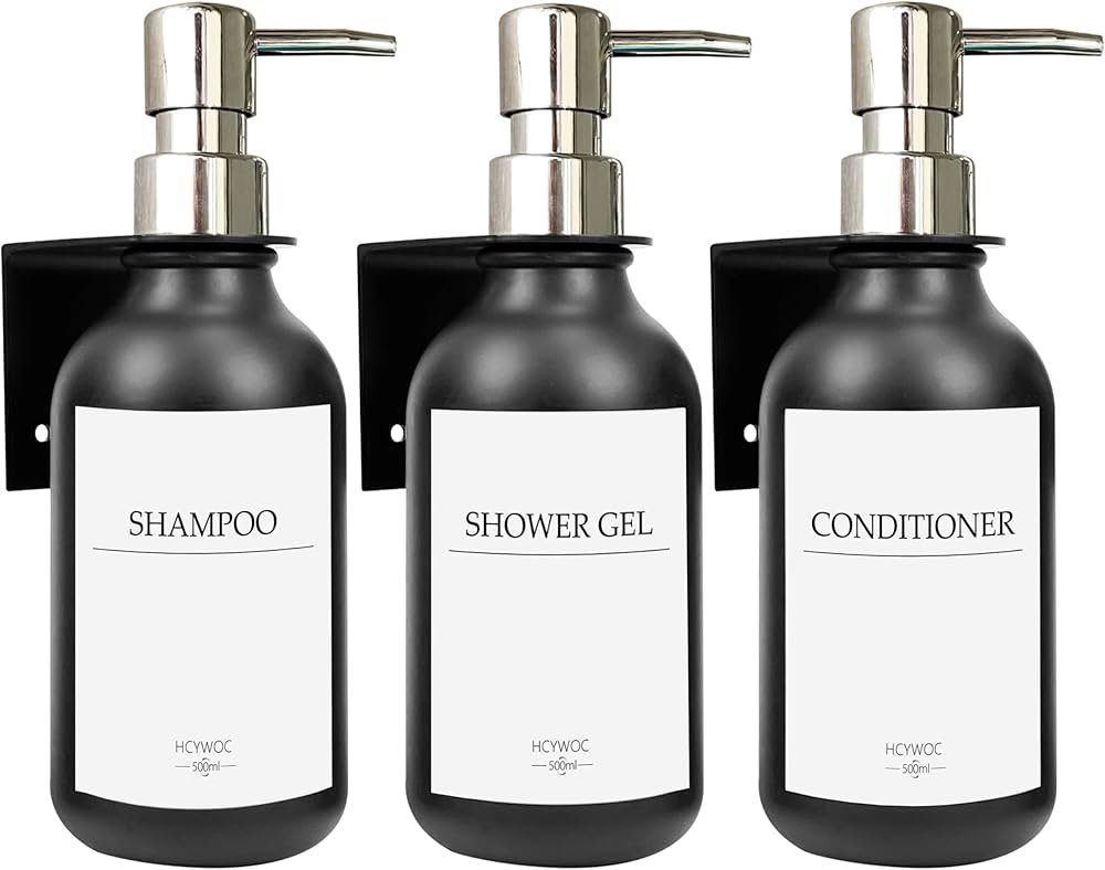 dispensador de gel y champu en bano