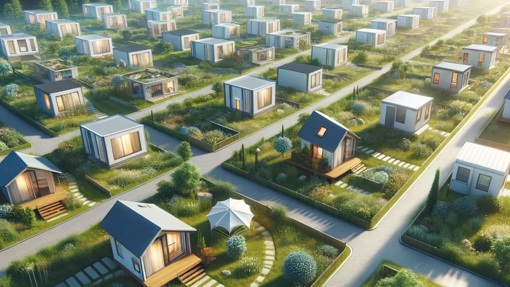 exposicion de mobil homes en un paisaje