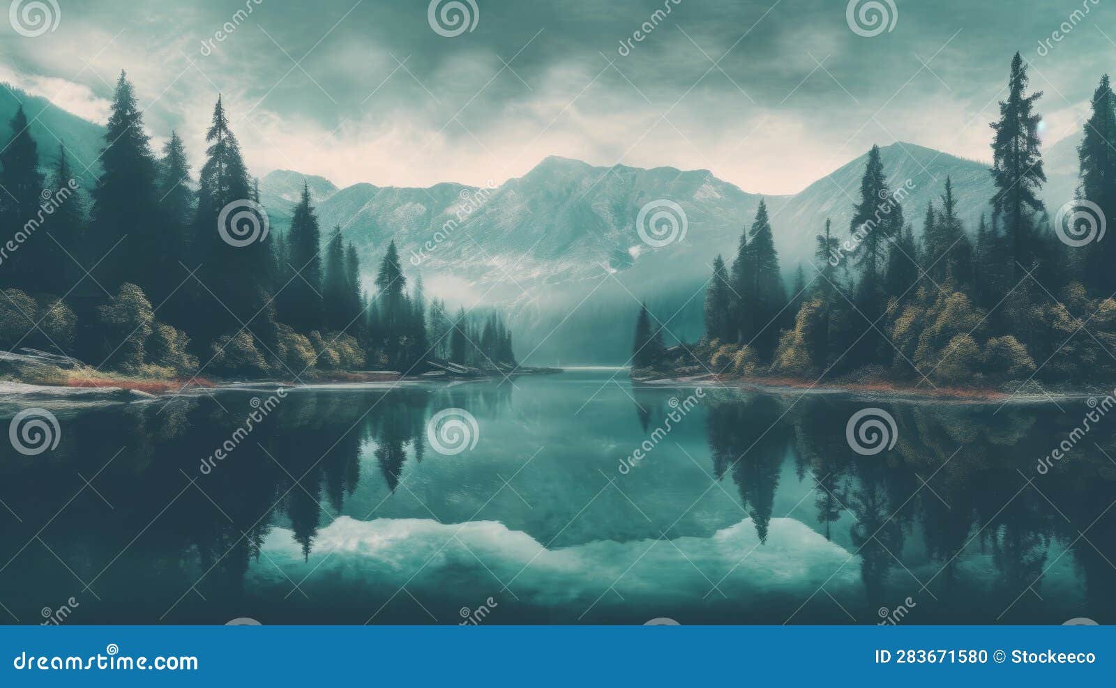 lago sereno rodeado de montanas