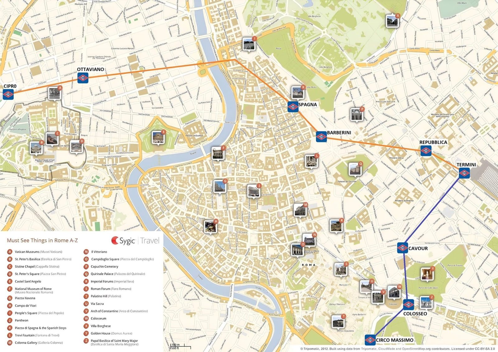 mapa del metro de roma