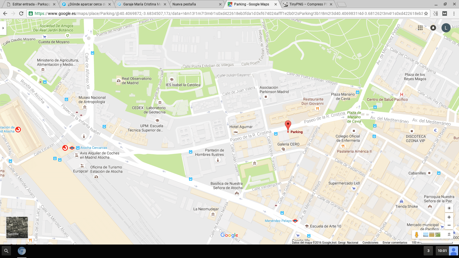 parking cerca del parque del retiro