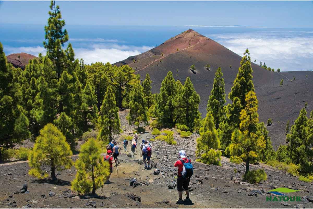 ruta de senderismo por volcanes en la palma