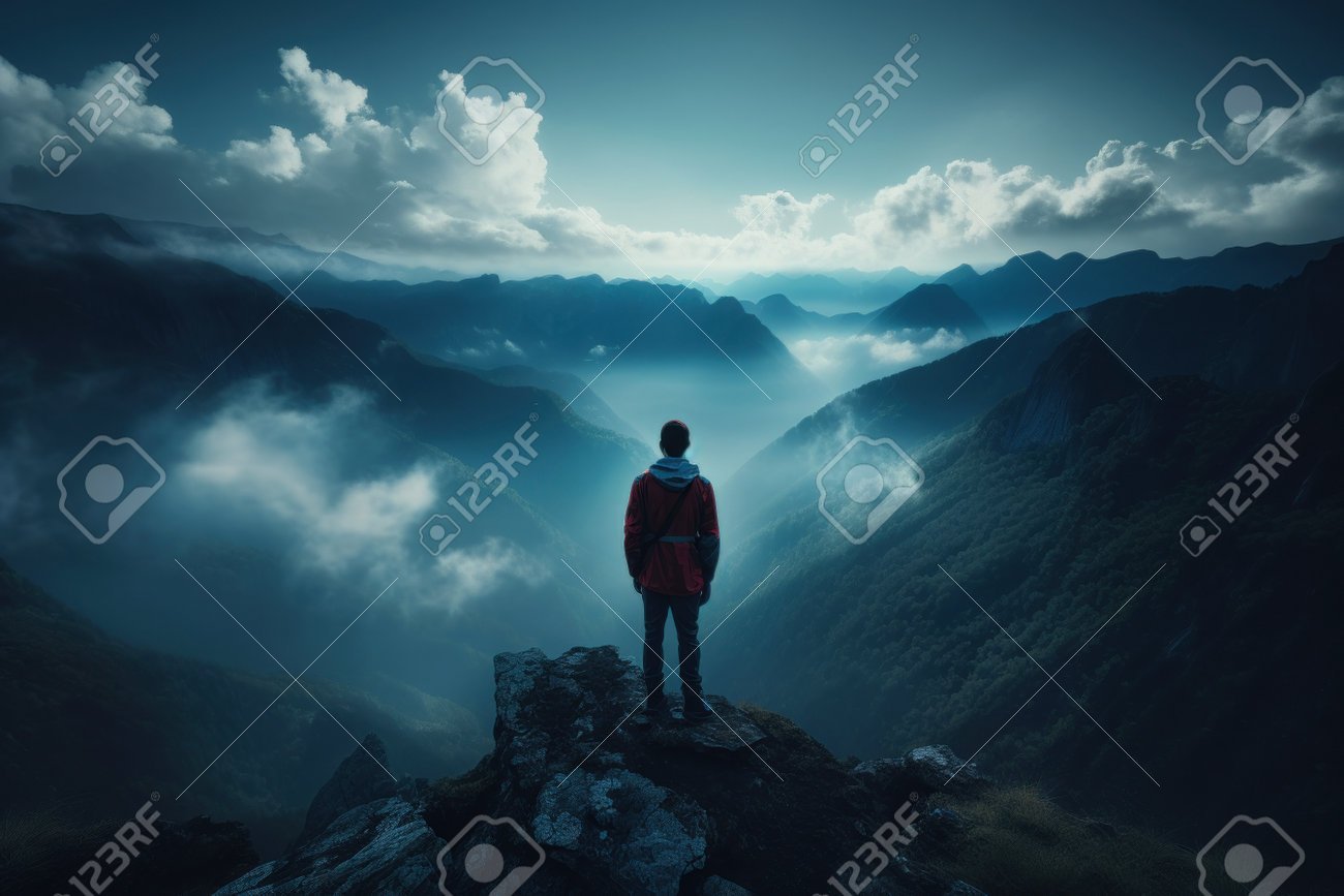 una persona mirando hacia el horizonte