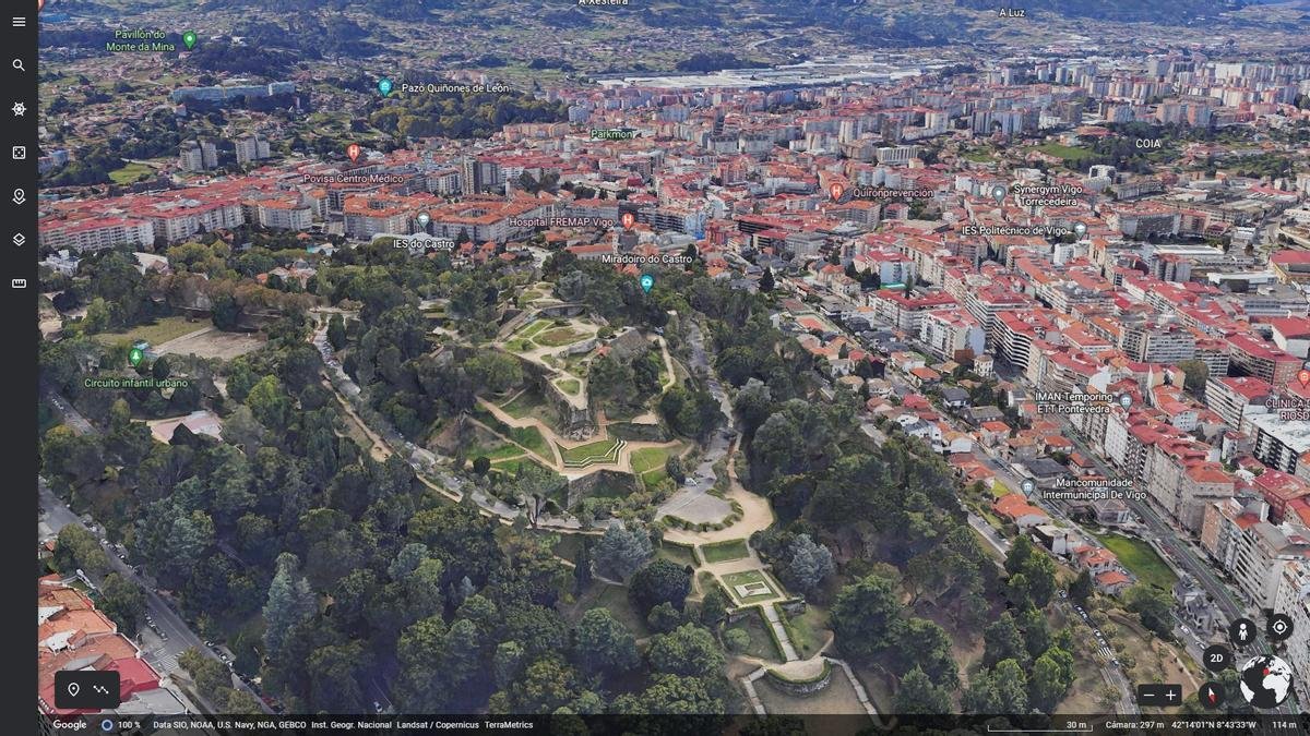 vista aerea de girona con marcadores