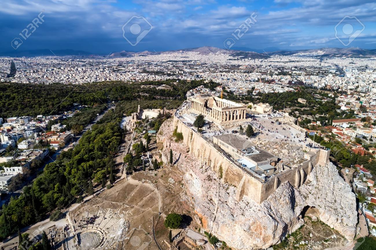 vista panoramica de la acropolis de atenas